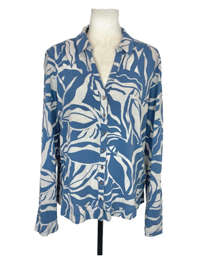 White Stuff blue and pale cream shirt